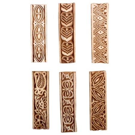 Set of 6 Piece New Mix Wooden Printing Block